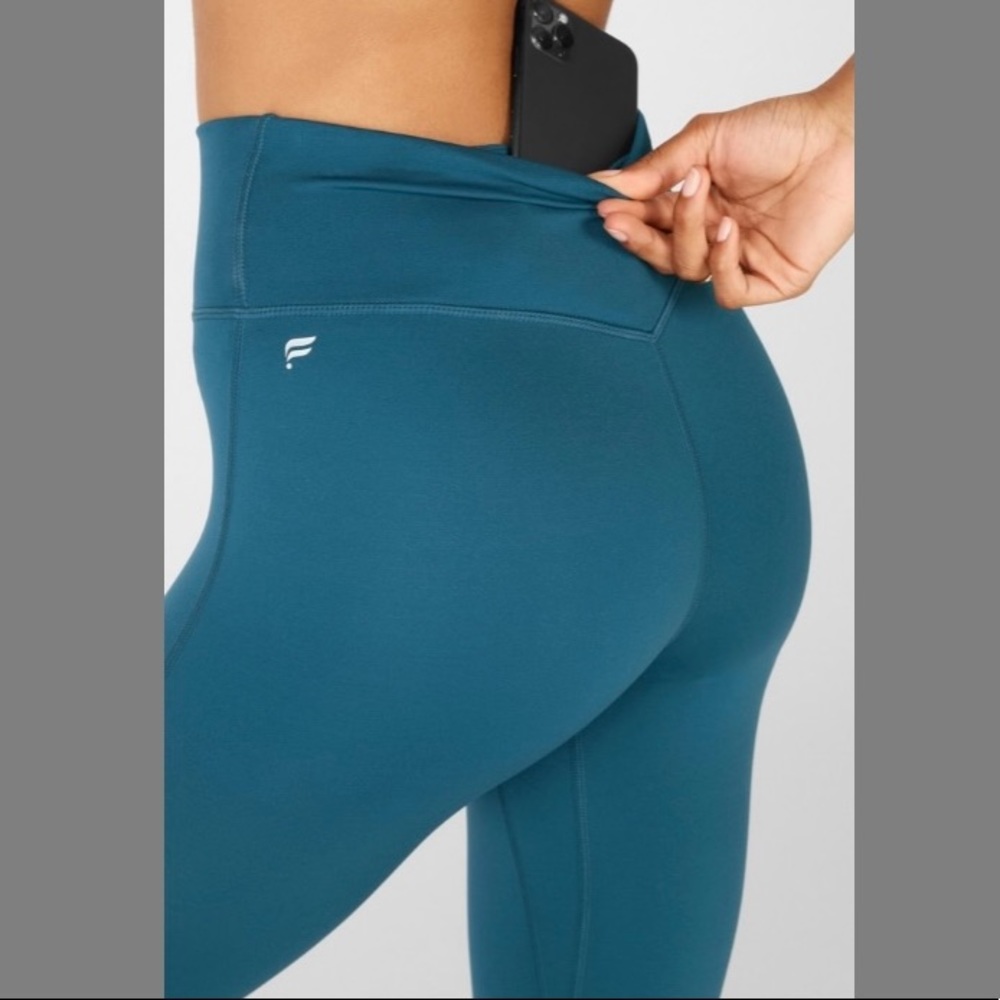 Fabletics Capri Motion365 High-Waisted Dark Cerulean Blue Athletic Leggings
